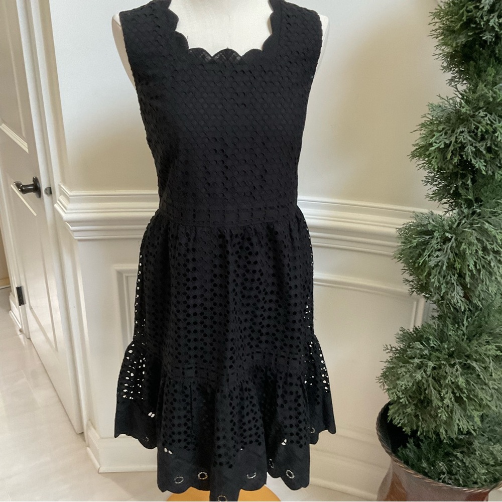 Talbots Black Eyelet Dress Size 16p